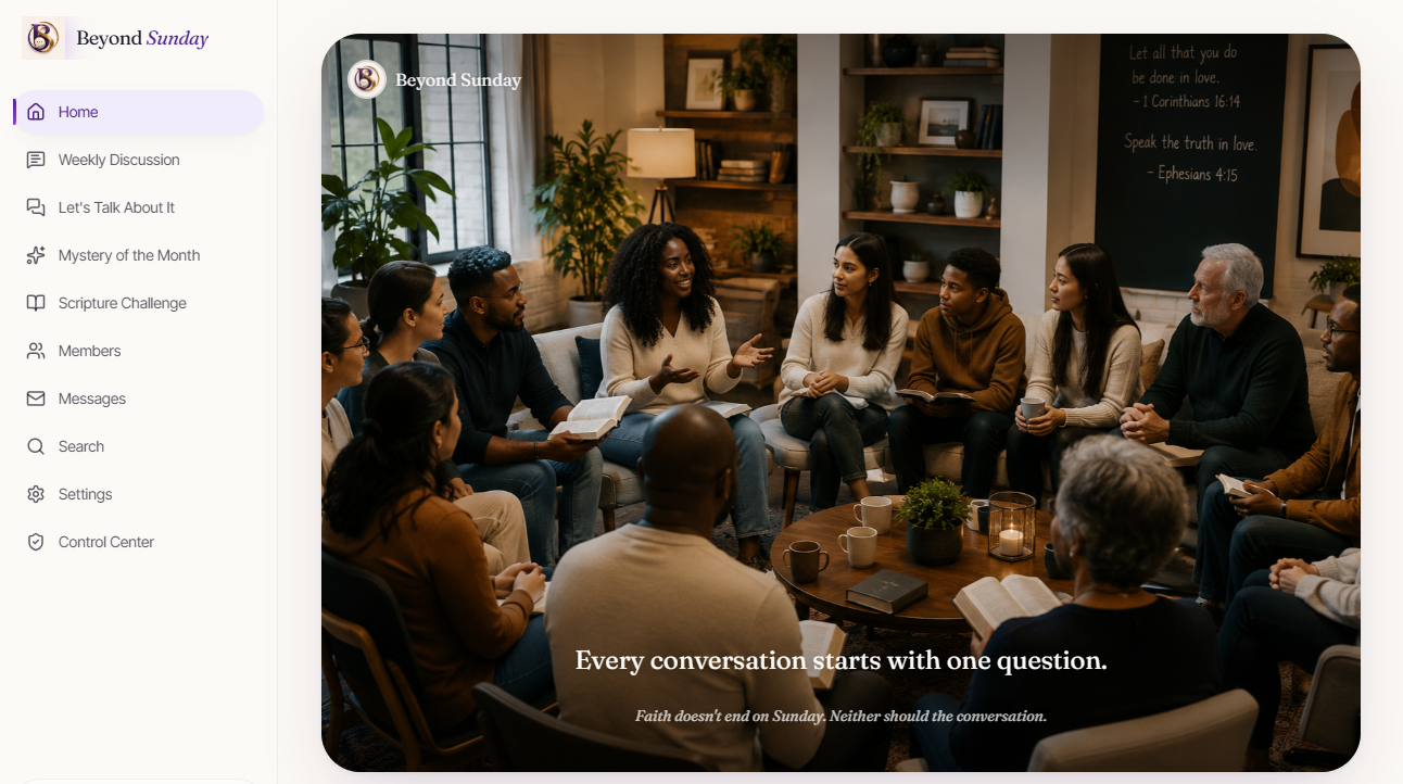 Beyond Sunday app interface